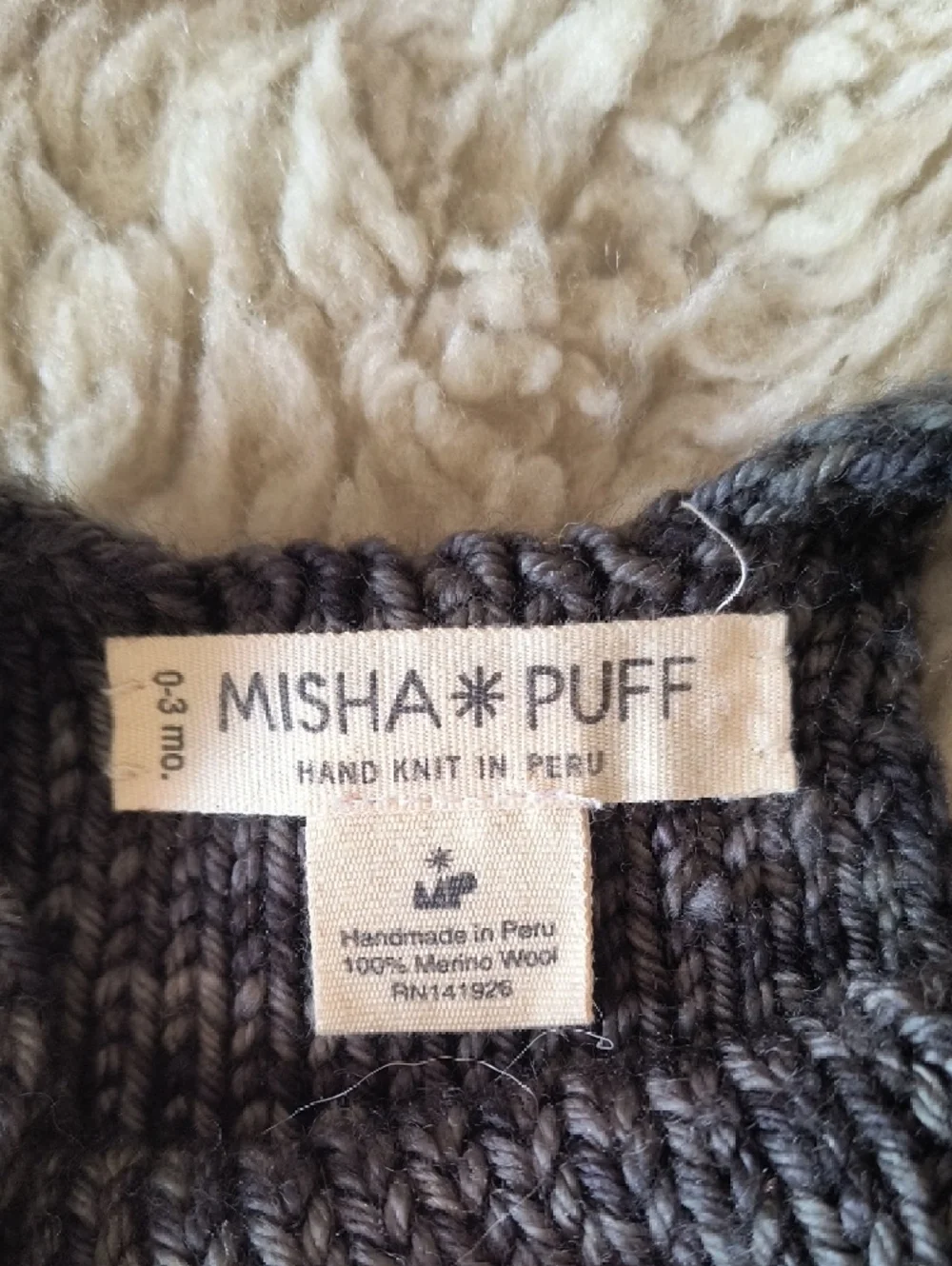Misha & Puff Hand-Knit Baby Wool in Charcoal - Picture 2 of 2